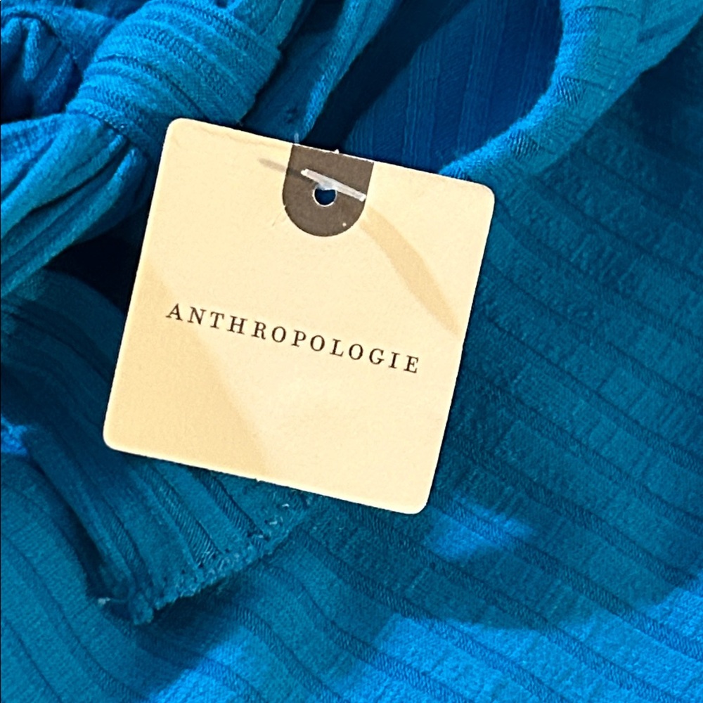 NWT ANTHROPOLOGIE 
Ribbed Bow Knit Tank Top - Blue size XL - Picture 4 of 12